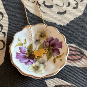 Gold over sterling silver elephant necklace 18”